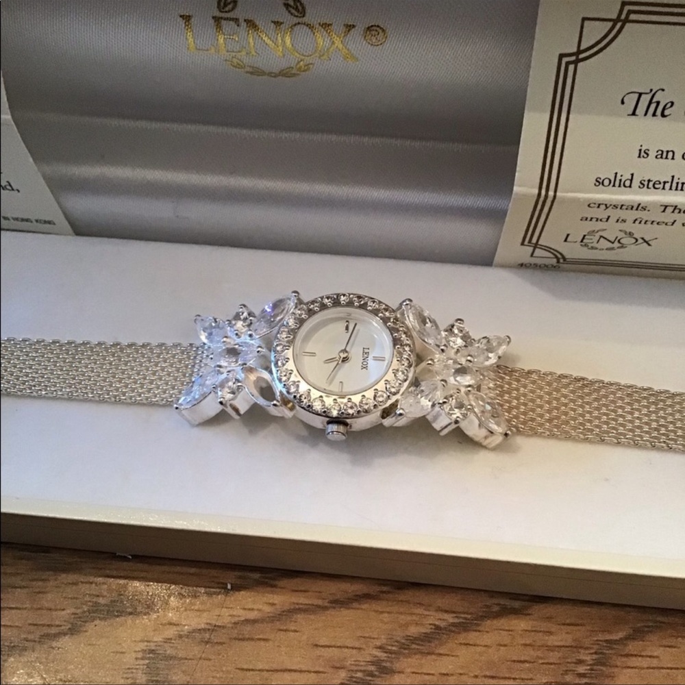 Lenox - Solid Sterling Silver 925 and Crystal Watch - Picture 4 of 8